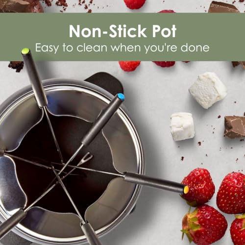 Melissa Electric Fondue Set for 6 People, 2.3L, Features Adjustable Temperature, Non-Stick Pot, Cool Touch Handles, Anti-Slip Feet, Overheating Protection, Black - Image 5