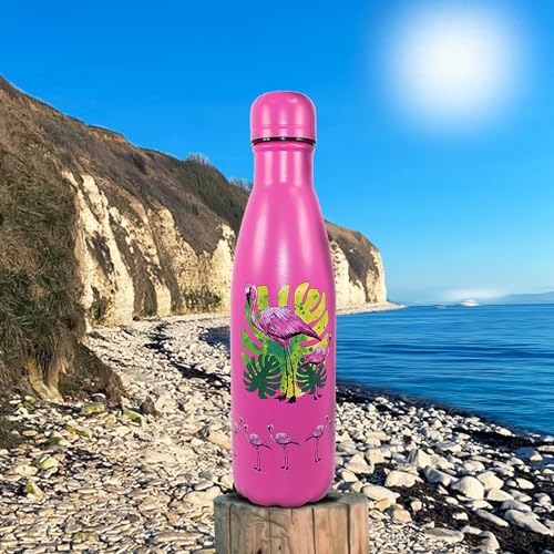 NatureVac, Flamingo 500ml Insulated Water Bottle from Deluxebase. Pink Stainless Steel Thermal Flask for Gym Office, Travel - Image 4