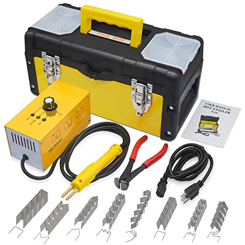 WISPAUSU 110V Hot Stapler Plastic Welder Repair Kit for Car Bumper, 20W Plastic Welding Machine with 800PCS Staples, Cutter & Storage Case