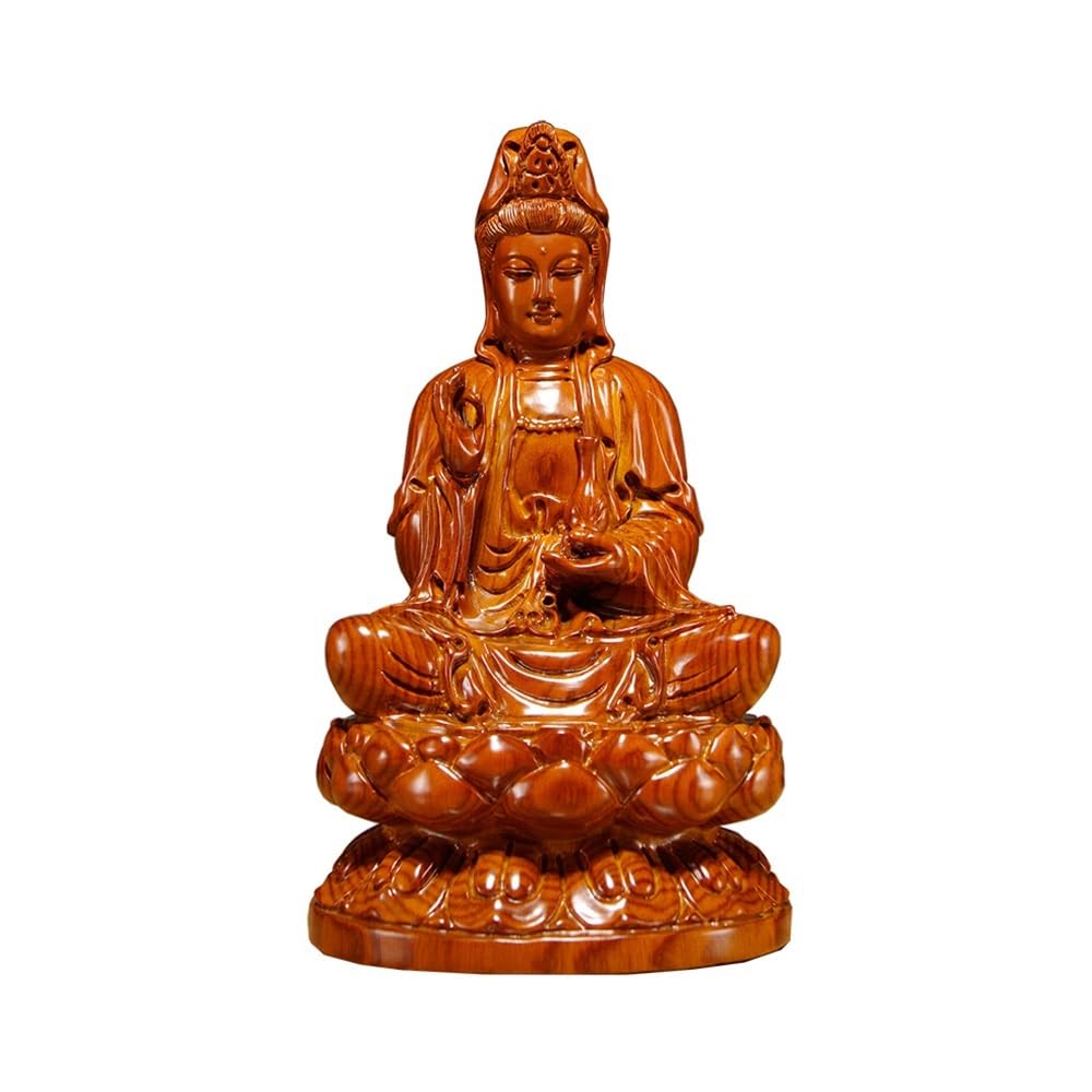 Figuras de Budas Estatua de Buda Tallada en Madera de peral, decoración for el hogar, Sala de Estar, Empresa, decoración Feng Shui. Budas Decorativos(Grande)