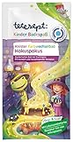 tetesept Kinder Badespaß Knister-Farbwechselbad Hokuspokus – Pflegender Badezusatz mit fruchtigem Pfirsichduft für Kinder – 1 x 45 g
