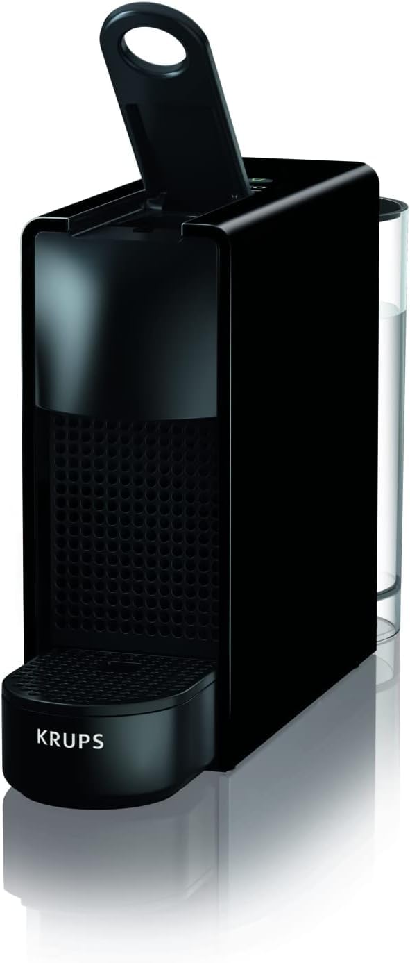 Nespresso Krups Essenza Mini XN1108 con juego descalcificador Descaling 2 x 100 ml, cafetera De'Longhi, sistema de cápsulas originales, depósito de agua 0,6 l, negro