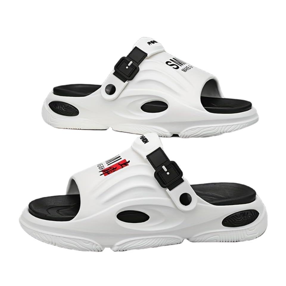 Men's Trendy Street Style Chunky Slippers Sandals, Comfy Non Slip Casual Durable Soft Sole EVA Slides, Men's Sandals