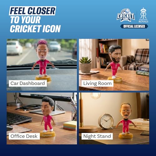 Image of Action Figure, IPL Edition, Rajasthan Royals Pack of 4 | 360 Rotatable Head, Cricket Player, For Fans & Collectors