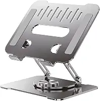 Suporte para Notebook Ajustável Base Giratória 360º Apoio Dobrável Laptop até 17 Polegadas Resistente Estável Ergonômico Articulado Portátil de Mesa em Metal