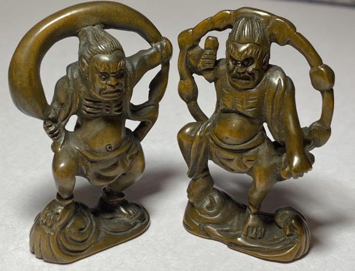 根付柘植七面ストラップ、置物、縁起物黄楊繊細彫刻