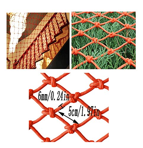 Child Safety Net Orange Wall Decoration Net Child Safety Swimming Pool Protector Stairs Anti-Falling Net Balcony Protection Net Kindergarten Decoration Net (Size : 2x9m)