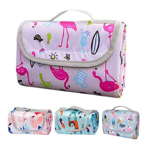 Picnic Blanket Waterproof Foldable & Sandproof, Cute Kids Picnic Blanket & Baby Beach Blanket Extra Large, Outdoor Mat for Camping, Machine Washable, Compact Foldable Portable Family Park Blanket