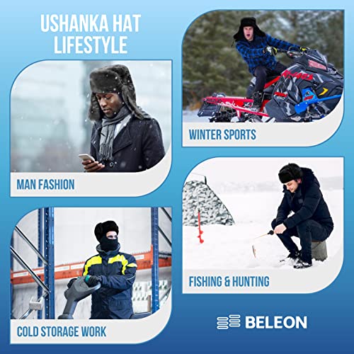 Image of BELEON Ushanka Russian Hat with Ear Flaps