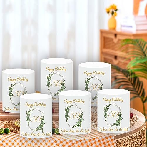 12 portacandele da tavolo per 50° compleanno, con