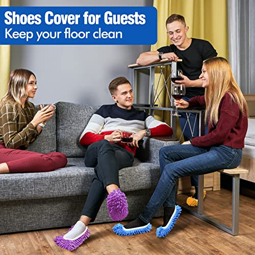 10 Stück Wischmopp-Hausschuhe für Bodenreinigung, waschbar, wiederverwendbar, Mikrofaser-Staubmopp-Socken für Damen, Herren, Kinder, Fußstaub, Haarreiniger, Kehrhaus, Büro, Badezimmer, Küche