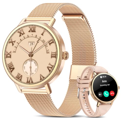 Smart Watch for Women Answer/Make Calls 1.26 HD Fitness Watch with 2 Watch Straps 2026 Smartwatch with Heart Rate Sleep Stress Monitor 100+ Sports IP68 Waterproof Activity Tracker for Android iOS