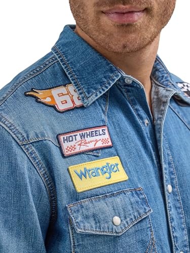 Wrangler Men's X Hot Wheels Denim Work Shirt3