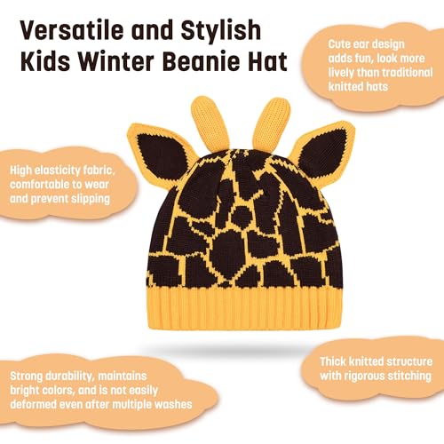 Catalonia Kids Knit Hats, Warm Toddler Winter Hats, Cute Beanies Hat Cap for Boys Girls Aged 6-10, Gifts Idea For Christmas4