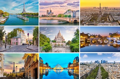 Fotografie Torsten Ackermann Lot de 9 cartes postales Paris (France) - 9 cartes / cartes vues - Photos images Tour Eiffel Louvre Notre Dame Sacre Coeur La...