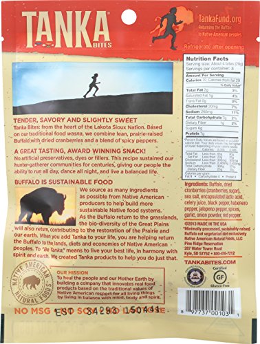 Bison Pemmican Meat Bites with Buffalo & Cranberries by Tanka, Gluten Free, Beef Jerky Alternative, Spicy Pepper, 3 Oz, Pack of 6 (Packaging May Vary) - Thumbnail 6