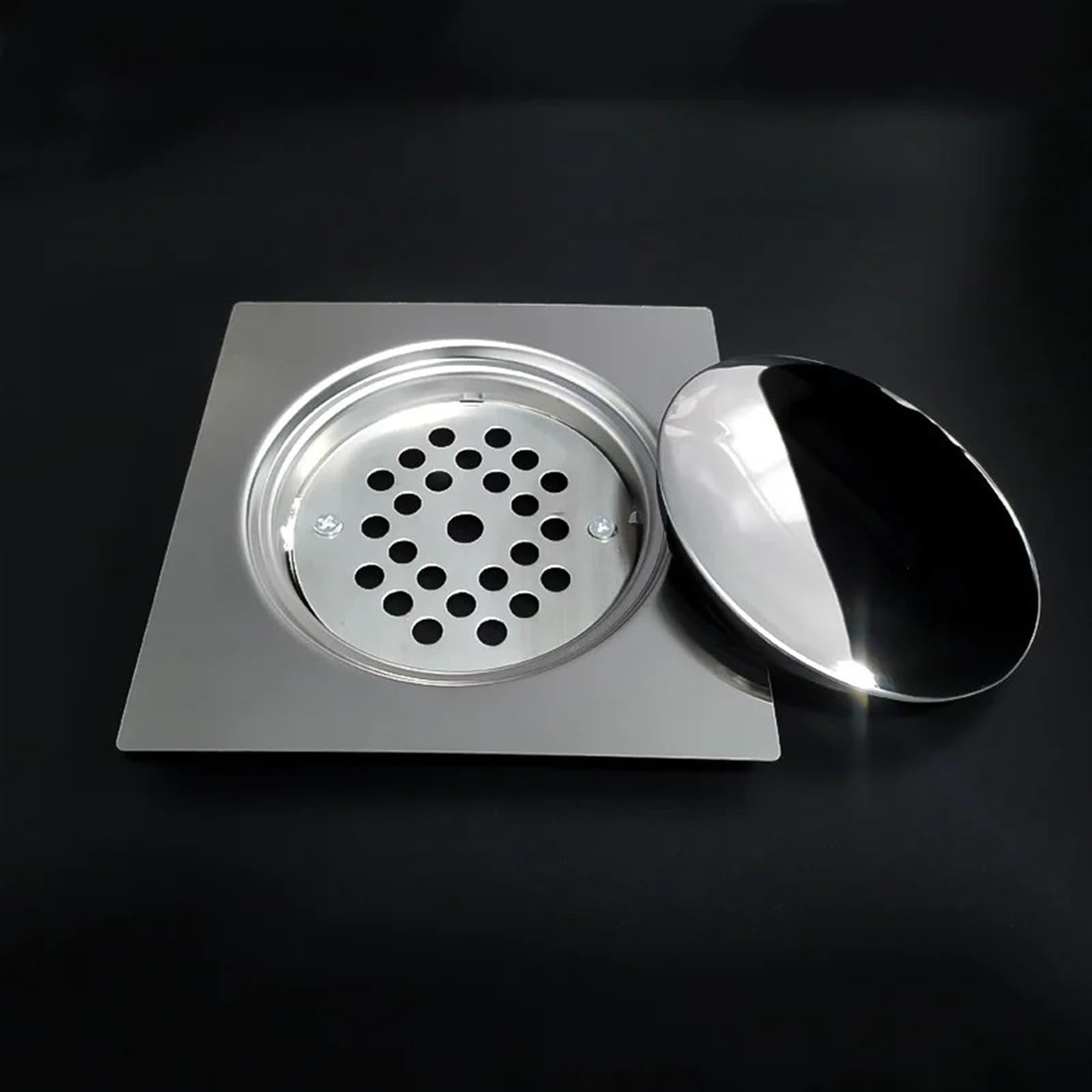 Drain de Douche en Acier Inoxydable 304 Drain de Sol de Salle de Bain 15x15cm Grilles de déchets de Sol carrées 1 pièces