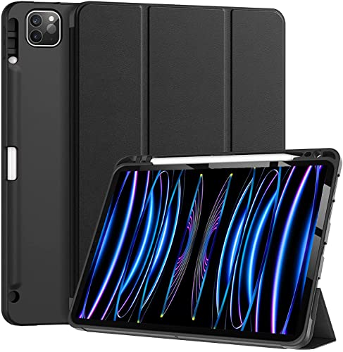 Image of ProElite Smart Case for Apple iPad Pro 11 inch 2022 /2021 4th /3rd Gen [Auto Sleep /Wake Cover] [Pencil Holder] [Soft Flexible Case] Recoil Series - Black