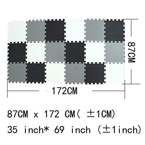 Image of playmat Foam Play Tiles Interlocking Play mat Baby Play mats for Kids Floor mats for Children Foam playmats Jigsaw mat Baby Puzzle mat 18 Pieces Children Rug Crawl White Black Grey 101104112
