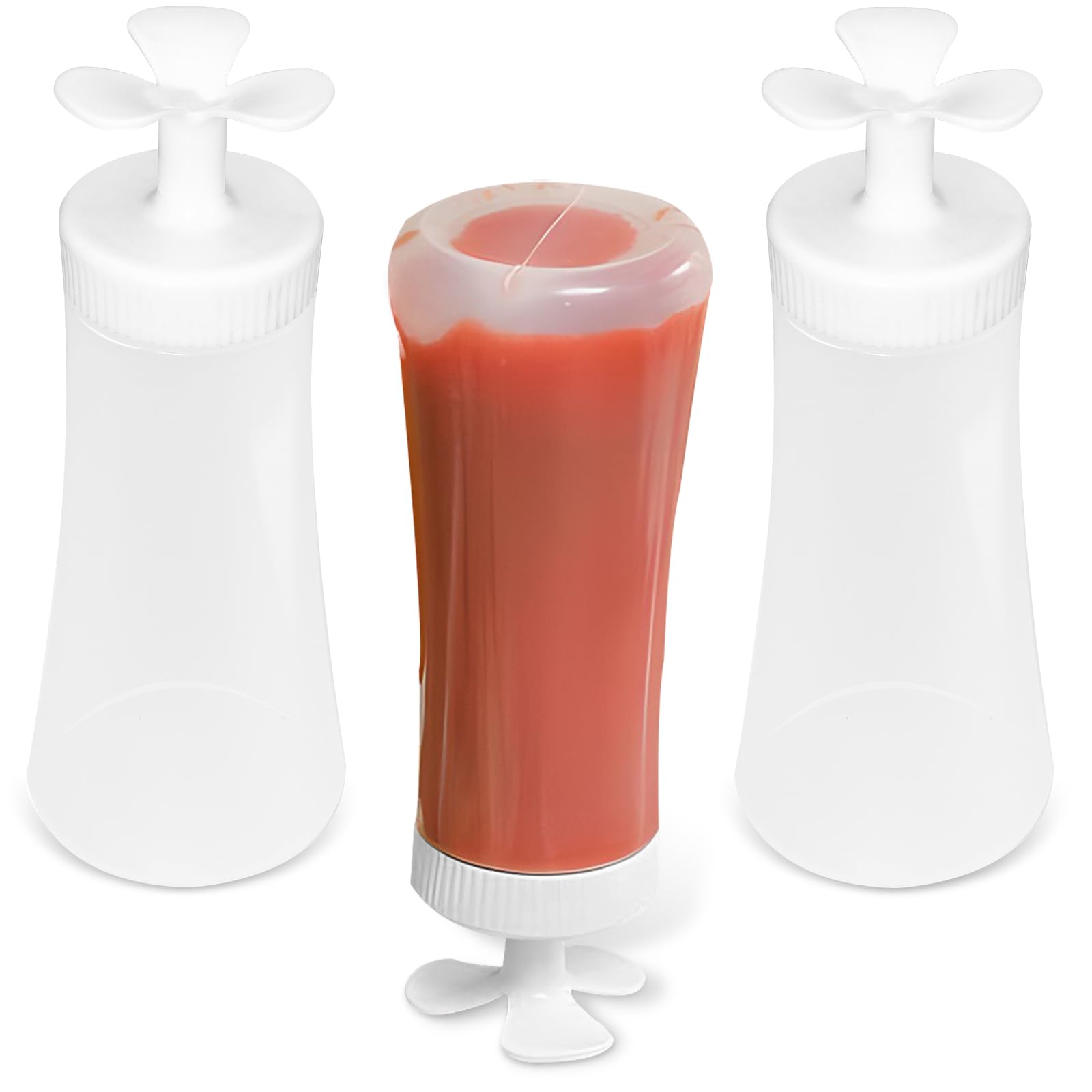 LELE LIFE 3Pcs Inverted Condiment Squeeze Bottles for Sauces - 12 Oz Squirt Bottles for Liquids, Easy Pour Leak Proof Sauce Bottles for Ketchup Salad
