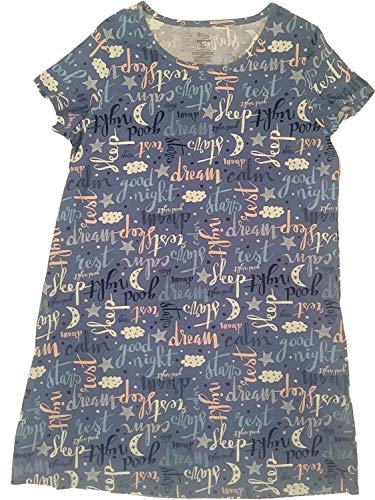 Secret Treasures Blue Verbiage Women's Short Sleeve Sleep Shirt