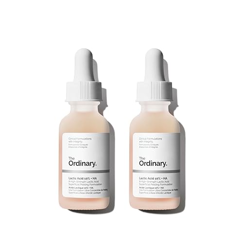 The Ordinary Ácido láctico 10% + ácido hialurónico 2%, suero exfoliante de alta resistencia para una piel más suave y brillante, 1 onza líquida