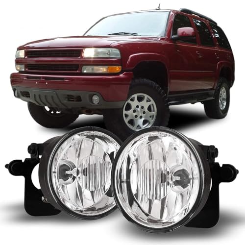 I1MOTOR Fog Lights Assembly Ft for [2000-2006 Chevy Suburban 1500 2500 Z71/Tahoe Z71] [1997-2003 Pontiac Grand Prix and 2000-2005 Pontiac Sunfire] with Fog Lamps Replacement Driver and Passenger