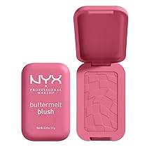 NYX Professional Makeup Blush in Polvere, Per un Look Fresco e Colorato, Arricchito con Burro di Mango, Mandorle e Karitè, Sfumabile, Buttermelt, Tonalità: Blush for the Butta, 5 g