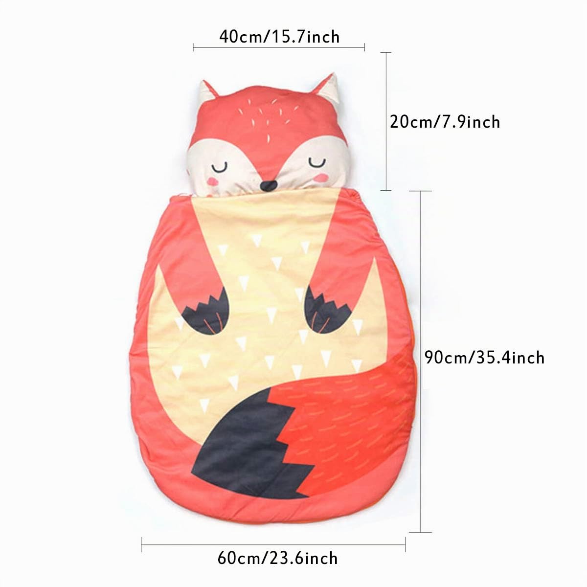 ele ELEOPTION Sacco a pelo per bambini 3 in 1, Volpe Rossa, 87 cm x 58 cm, Bambini, Unisex