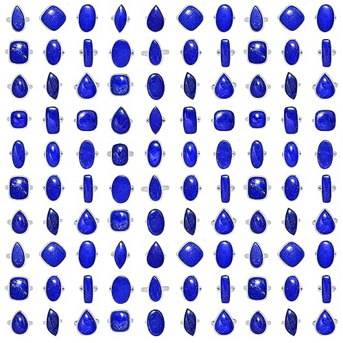 1 Killo Grams Lot Mix Lapis Lazuli Ring, Statement Ring For Women, Handmade Rings, Bohemian Jewelry, Birthday Gifts, Wedding Trending Jewelry, Oval ~ Gemstone Christmas Promise Ring, Gift For Her/Him