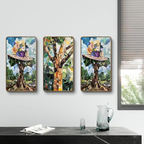 Image of Livin'luxe Set of 3 modern art Madhubani painting Premium Golden Framed Wall paintings for living room, bedroom, home decoration, wall decoration 35 inch x 20 inch SG17