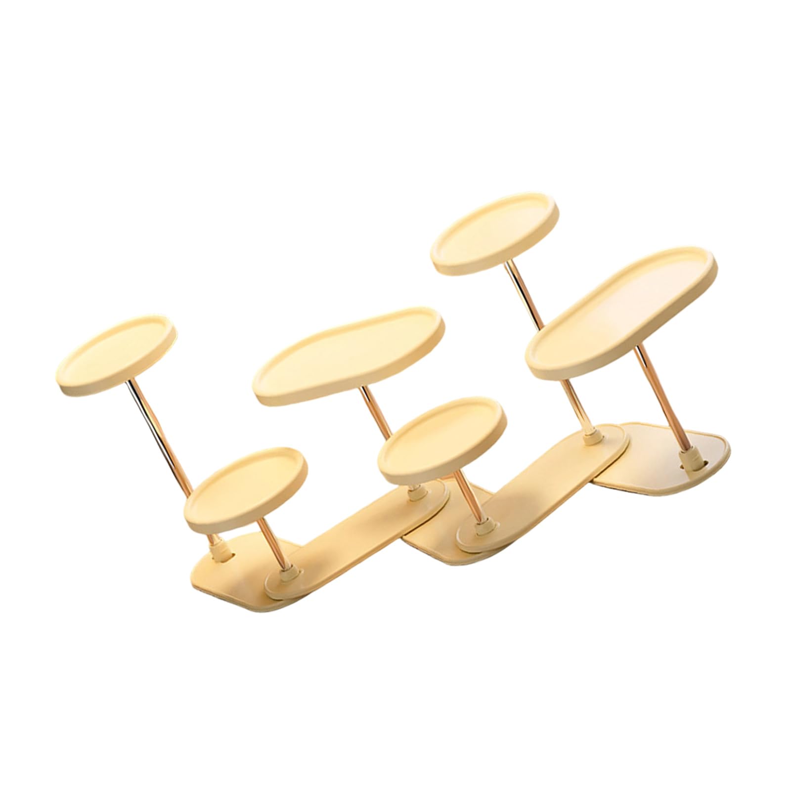 Msioytog Yellow Space Saving Expandable Rack For Anime Figurines And Home Decoration Items Multiple Tiers Collectible Stand