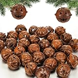 Otoolling 30 Pcs Halloween Pumpkin Rusted Jingle Bells Vintage Rustic Jack-o-Lantern Face Design Rusty Bells for Crafting Halloween Wreath Making Fall DIY Pet Collar Christmas Tree Decor(1.14 Inch)
