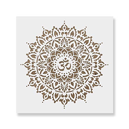 Image of Om Mandala Stencil - Yoga Room Decor, Cool Designs, Gift for Yoga Lover