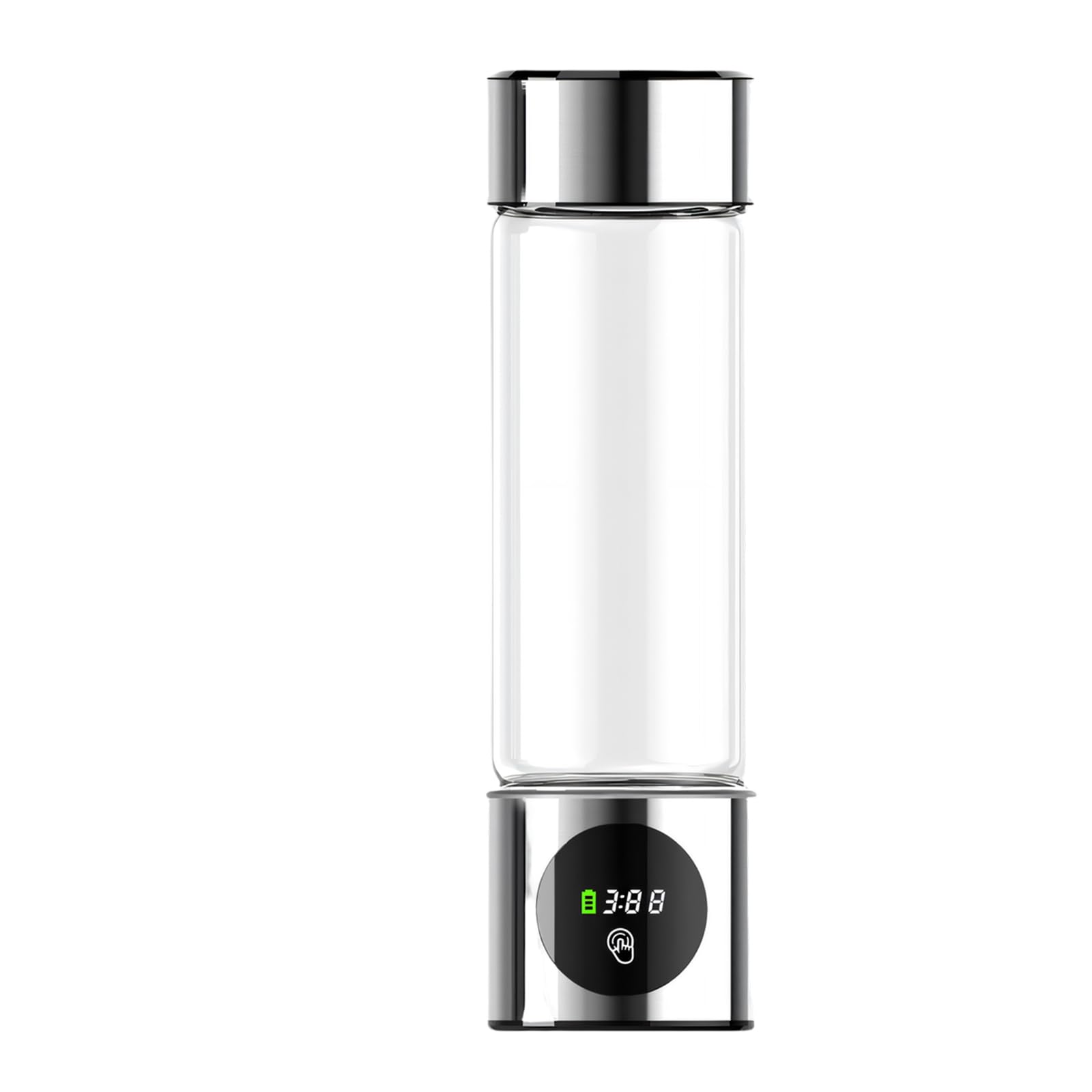 Kaeltsyn Rechargeable 460ml Glass Hydrogens Water Bottle Equipped with PEM Electrolysis Enriching Drinking for Adults USB C Rechargeable Protium Bottle
