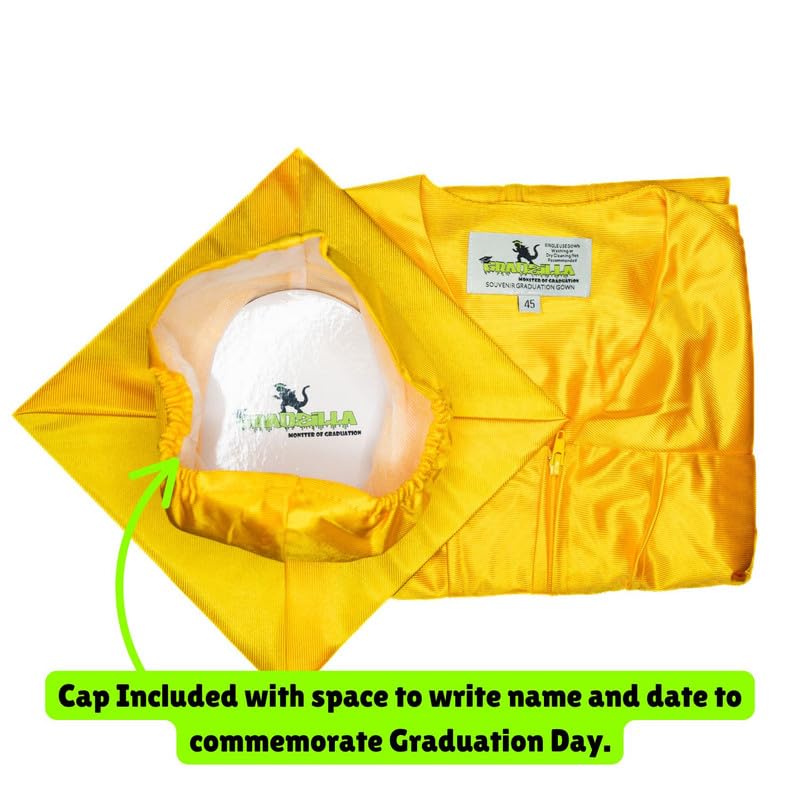 Image of Gradzilla Graduation Cap and Gown Set - Shiny Finish for High School and College, Durable Robes for Commencement Ceremonies