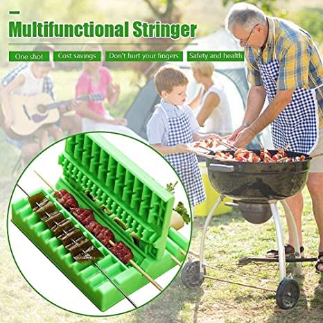 Hiki Ziki Barbecue Stringer Food String | Skewers Kebab Maker Box | Beef Meat Vegetable String Grill | Barbecue Kitchen Accessories | BBQ Gadget Barbecue Stringer + 8 pcs Stick BBQ 1