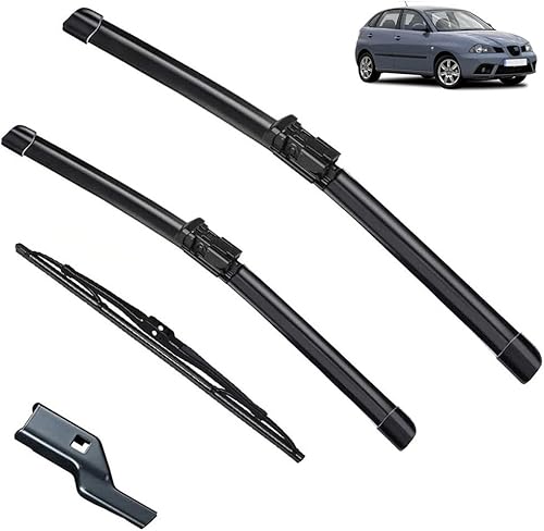 Juego de limpiaparabrisas delantero y trasero compatible con Seat Ibiza 6L 2006-2008 limpiaparabrisas de 21 + 19 + 14 pulgadas