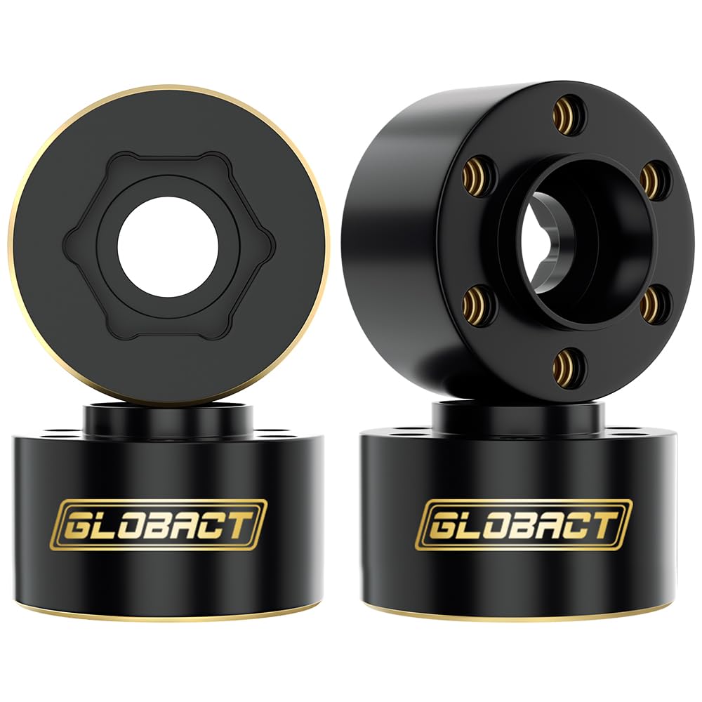 GLOBACT Brass Weights 12mm Hex Hub Extended Wheel Hex Hubs 109g Counterweight for 1/10 Trx4 Trx6 Axial SCX10 II III Redcat GEN7 GEN8 1.9in 2.2in Wheel Rims Upgrade Parts (4Pcs 12mm)