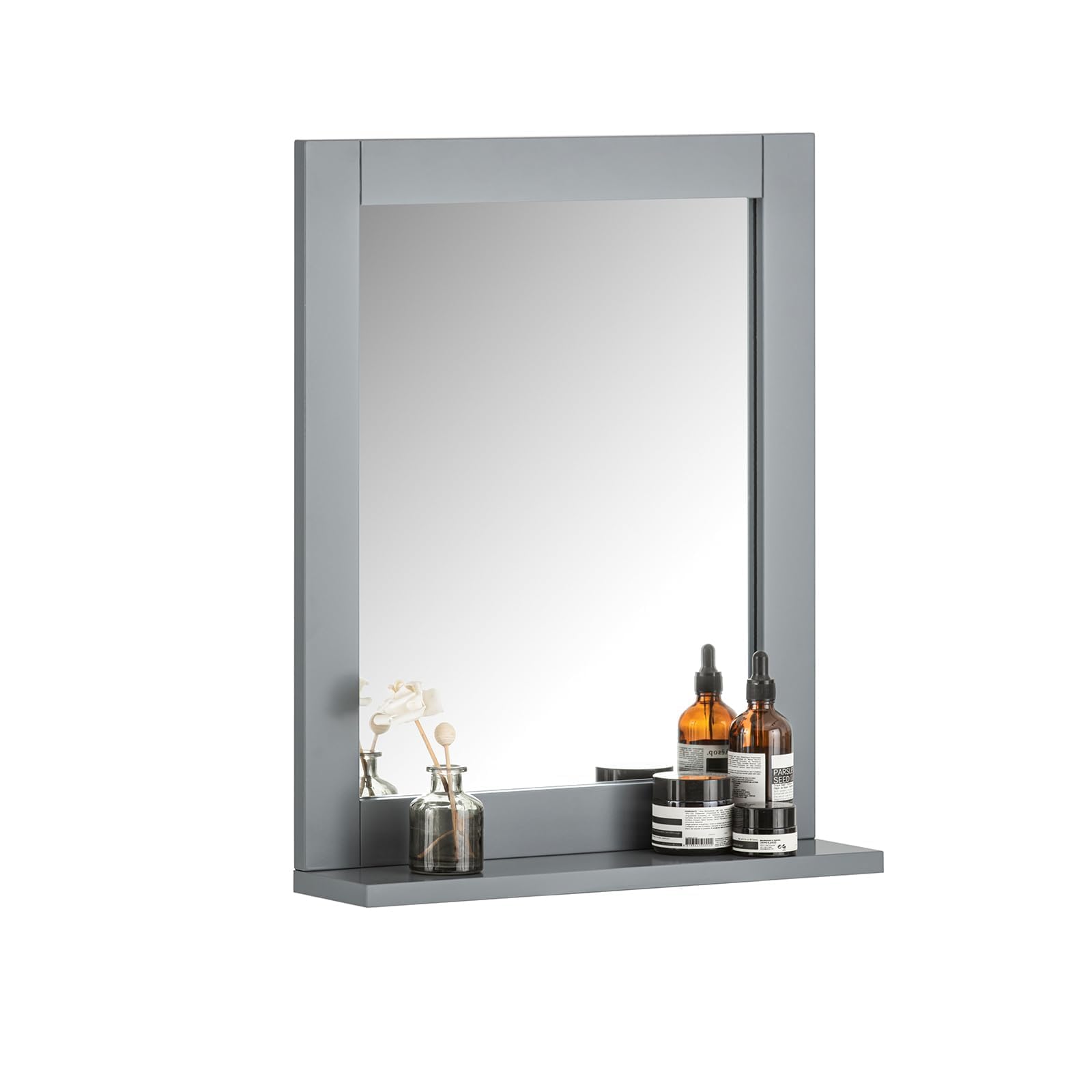 SoBuy® FRG129-SG, Wall Mounted Bathroom Mirror with Storage Shelf, Bathroom Wall Mirror