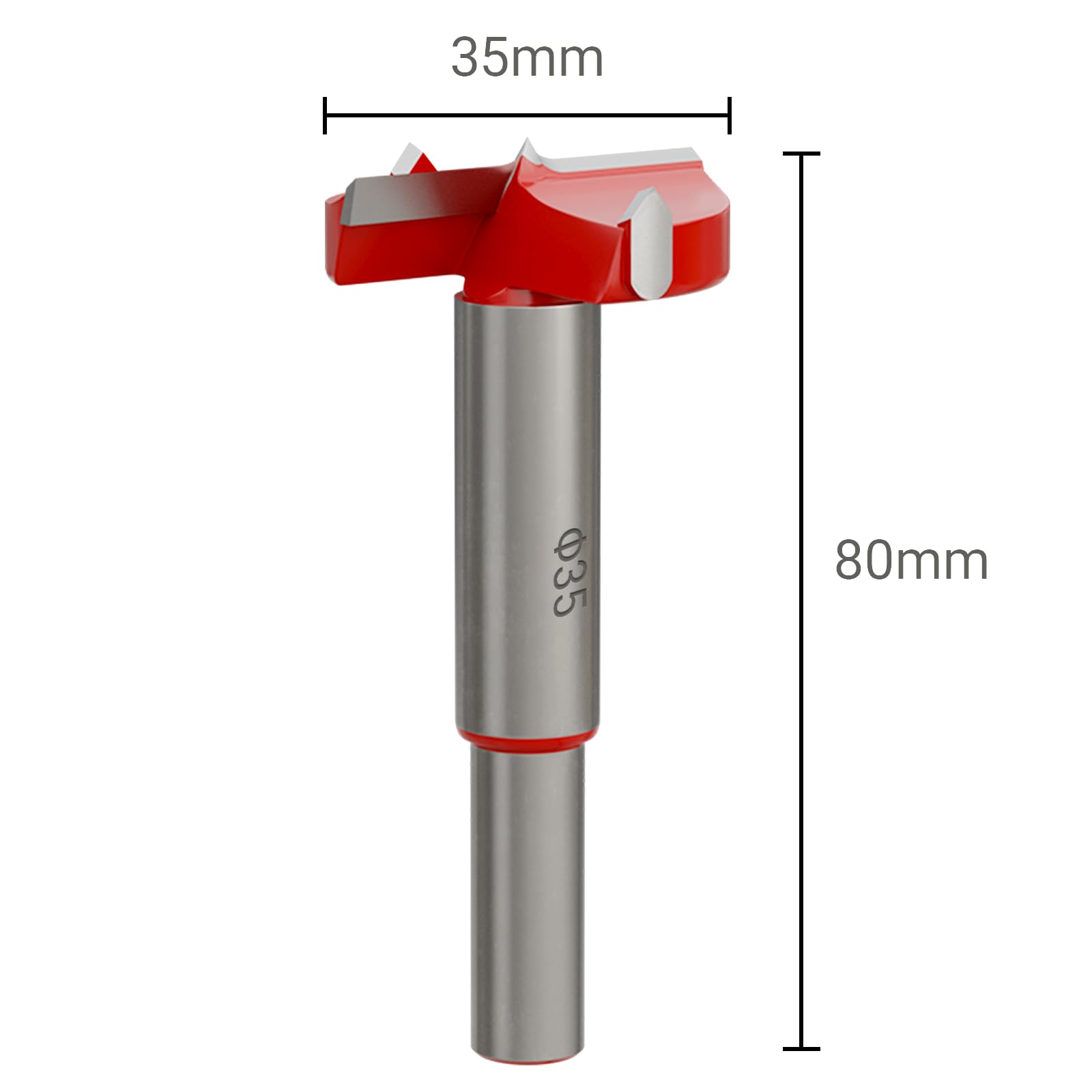 CSOOM Wiertło Forstner 35 mm – wiertło Forstner do drewna, bity Forstner z okrągłym trzonkiem, akcesoria do wiertarki