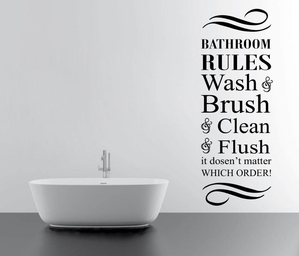 DECOR Kafe Home Decor Bathroom Rules Wall Sticker, Wall Sticker for Bedroom, Wall Art, Wall Poster (PVC Vinyl, 35 X 96 CM) (B00WBI2GLK) Amazon Price History, Amazon Price Tracker