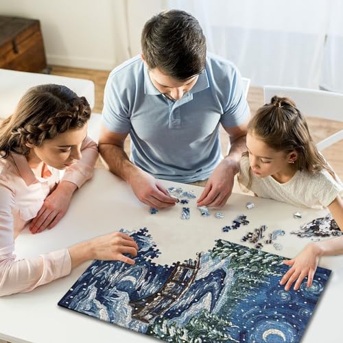 Rompecabezas de 1000 piezas contra el aburrimiento: puzzle difícil de noche invernal 3