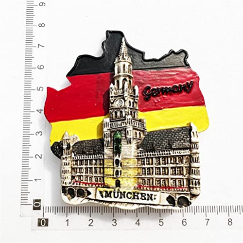 Imán decorativo de refrigerador Munich Germany 3D pintado a mano miniatura 6