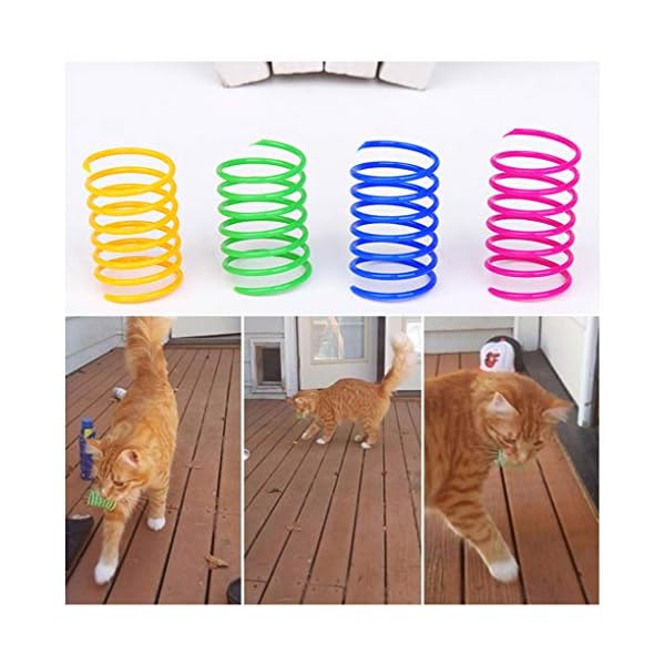 Andiker Katzenfrühling, interaktives Katzenspielzeug, um Zeit zu vertreiben und fit zu bleiben, buntes kreatives Spielzeug, langlebig, weich, Katzenspielzeug zum Klatschen, Beißen, Jagen, – Bild 4