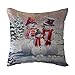 Produktbild Dream Room Kissenbezüge Weihnachten 45 x 45 cm Schneemann Drucken Weiche Baumwolle Leinen Kissenbezüge Startseite Dekorative Kissen Fall Sofa Auto Kissenbezüge Weihnachten Zuhause Dekoration