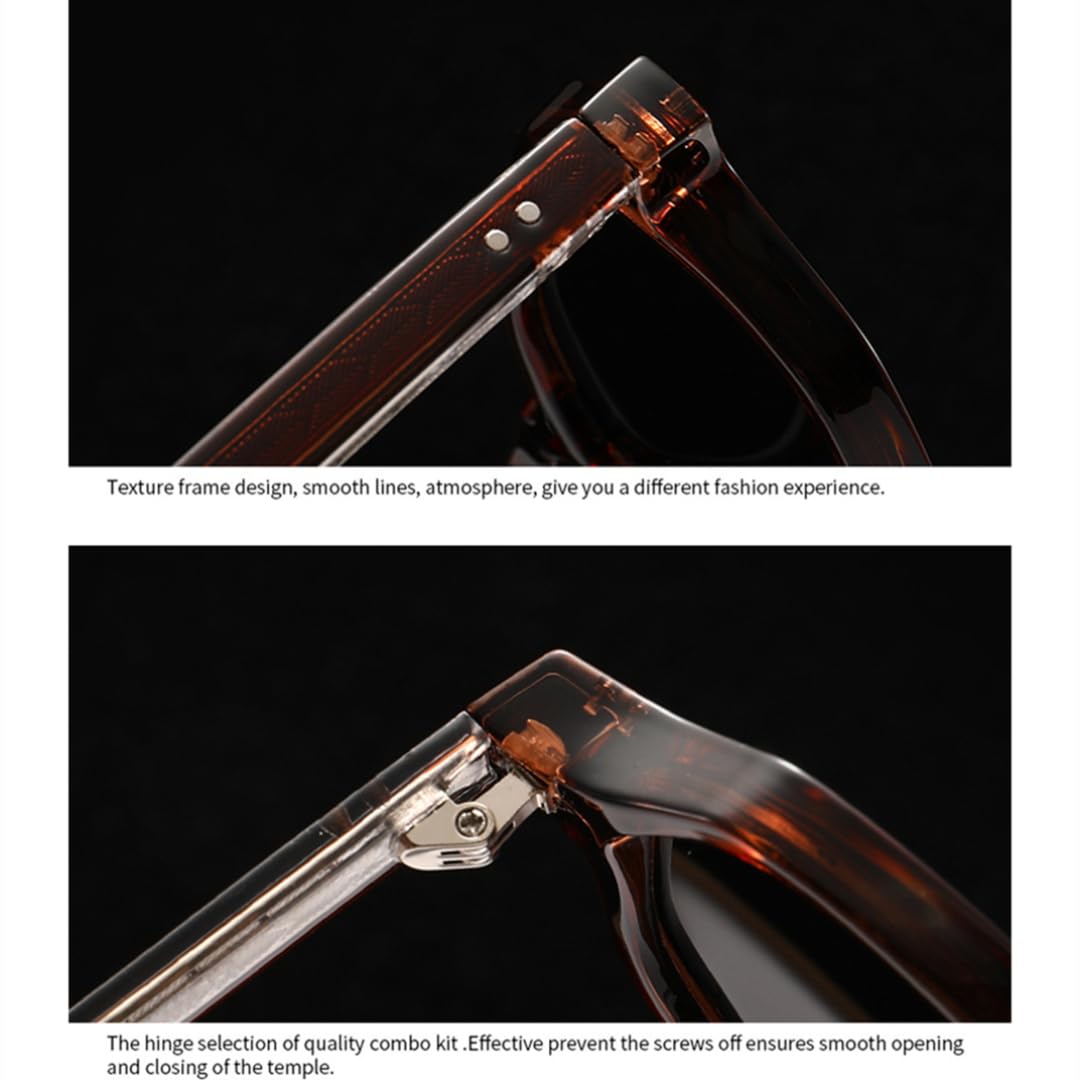Gafas de sol polarizadas para hombre, estilo retro con remaches, color azul verdoso, protección UV400 para mujer.