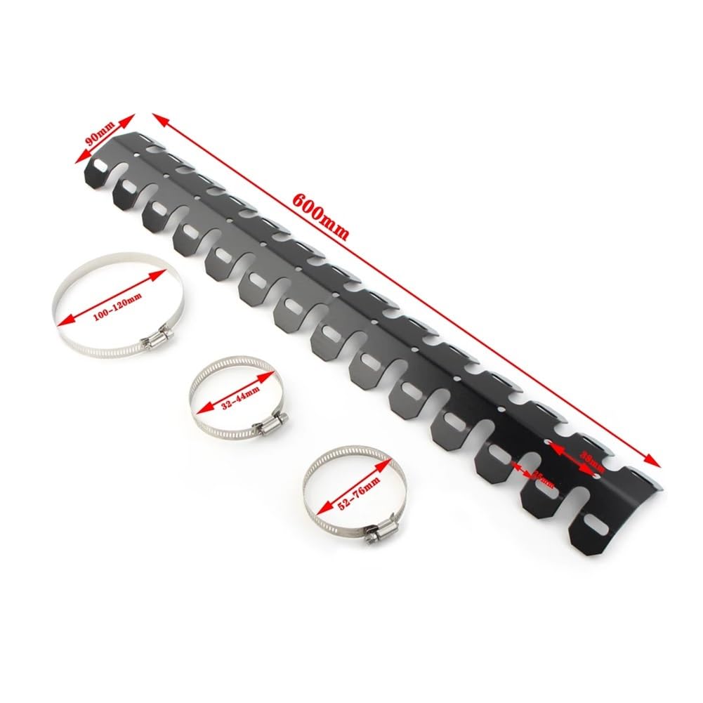 pour Universel Moto Silencieux D'échappement Tuyau Bouclier Thermique Couverture Garde(Red)