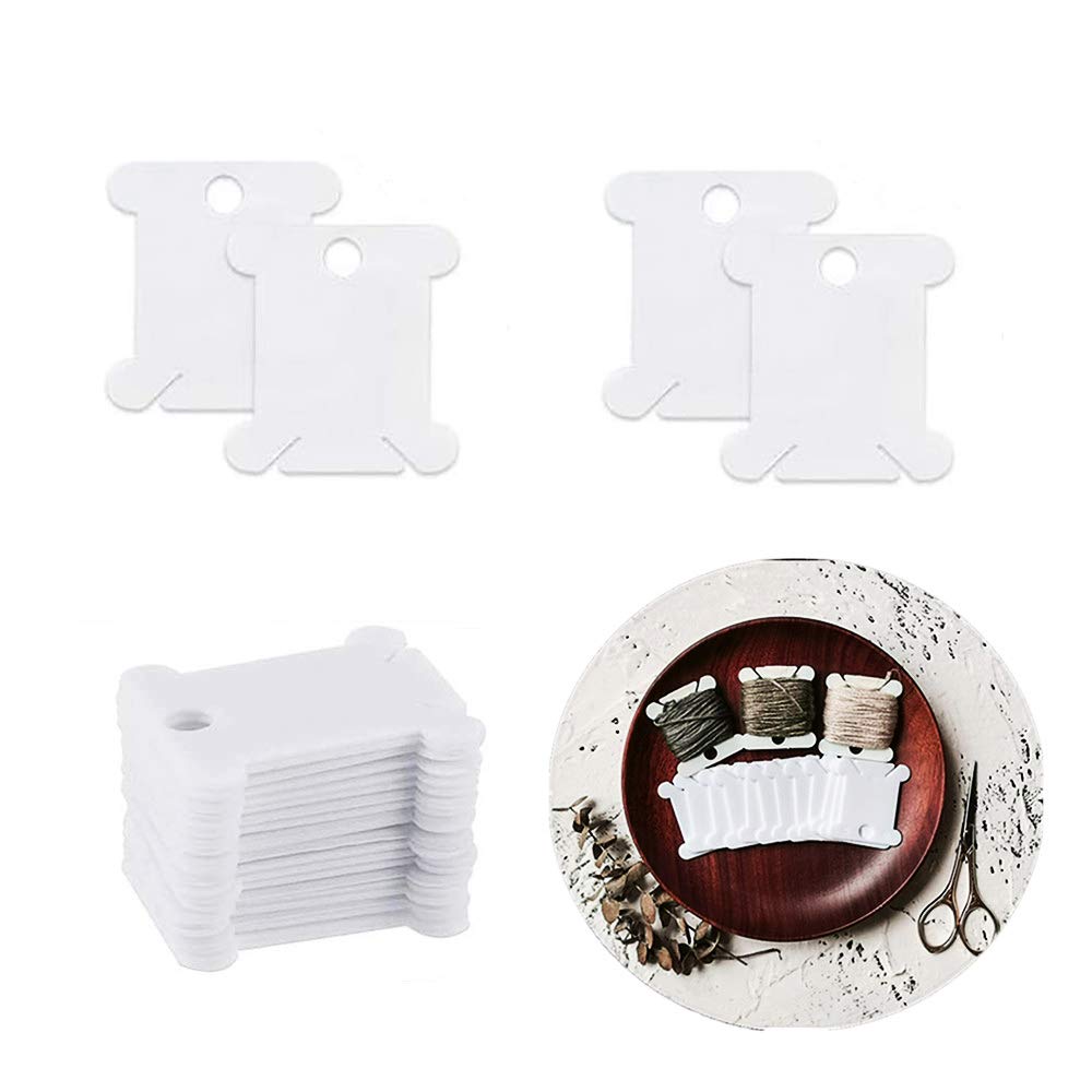 MagiDeal 100pcs Bobine Plaque de Fil en Plastique Broderie Croix Canette pour Couture Artisanat DIY
