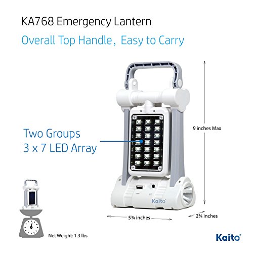 Kaito Ka768 Multi-Functional Twin-Panel Rechargeable & Portable Solar Led Lantern #TOP3